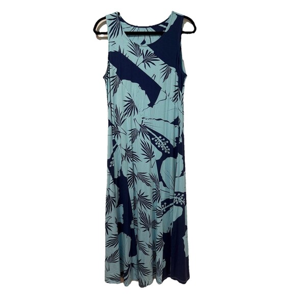 Soft Surroundings Maxi Dress Womens Medium Tropical Hawaiian Travel Stretch - Picture 1 of 5